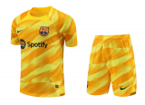 23/24 Barcelona Goalkeeper Yellow Soccer Jersey + Shorts Mens