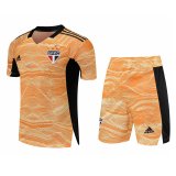 21/22 Sao Paulo FC Goalkeeper Yellow Soccer Kit (Jersey + Short) Mens