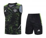 23/24 Manchester United Green Soccer Training Suit Singlet + Short Mens