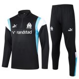 23/24 Olympique Marseille Black Soccer Training Suit Sweatshirt + Pants Mens