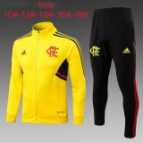 22/23 Flamengo Yellow Soccer Training Suit Jacket + Pants Kids