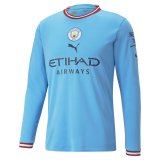 (Long Sleeve) 22/23 Manchester City Home Soccer Jersey Mens