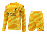 (Long Sleeve) 23/24 Liverpool Goalkeeper Yellow Soccer Jersey + Shorts Mens