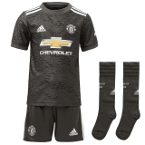20/21 Manchester City Away Black Kids Soccer Whole Kit (Jersey + Short + Socks)