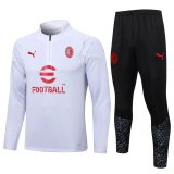 23/24 AC Milan White Soccer Training Suit Sweatshirt + Pants Mens