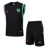 23/24 Bayern Munich Black Soccer Training Suit Singlet + Short Mens