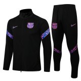 21/22 Barcelona Black Soccer Training Suit Jacket + Pants Mens