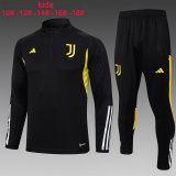 23/24 Juventus Black Soccer Training Suit Kids