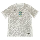 2024 Brazil Goalkeeper White Soccer Jersey Mens