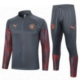 23/24 Manchester City Grey Soccer Training Suit Jacket + Pants Mens