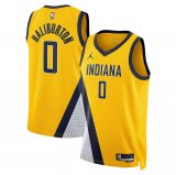 (HALIBURTON - 0) 23/24 Indiana Pacers Yellow Swingman Jersey - Statement Edition Mens