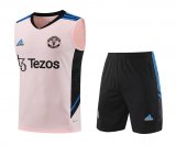 23/24 Manchester United Pink Soccer Training Suit Singlet + Short Mens