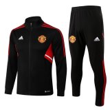 22/23 Manchester United Black II Soccer Training Suit Jacket + Pants Mens