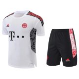 21/22 Bayern Munich White Soccer Training Suit Jersey + Pants Mens