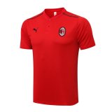 21/22 AC Milan All Red Soccer Polo Jersey Mens
