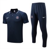 22/23 PSG Dark Blue Soccer Training Suit Polo + Pants Mens