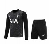 20/21 Tottenham Hotspur Goalkeeper Black Long Sleeve Man Soccer Jersey + Shorts Set