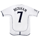 (Retro Beckham #7) 2002 England Home Soccer Jersey Mens