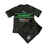 21/22 VfL Borussia Monchengladbach Black Soccer Jersey + Short Kids