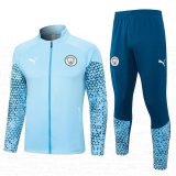 23/24 Manchester City Light Blue Soccer Training Suit Jacket + Pants Mens