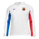 23/24 Barcelona White All Weather Windrunner Soccer Jacket Mens