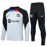 23/24 Barcelona Grey - Black Soccer Training Suit Mens