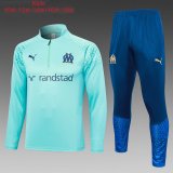 23/24 Olympique Marseille Green Soccer Training Suit Sweatshirt + Pants Kids