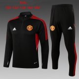22/23 Manchester United Black Soccer Training Suit Kids