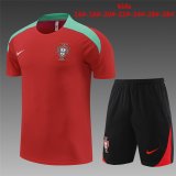 23/24 Portugal Red Soccer Training Suit Jersey + Short Kids
