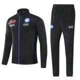 21/22 Napoli Black Soccer Training Suit Jacket + Pants Mens