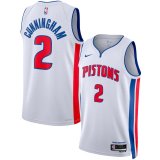 (CUNNINGHAM - 2) 23/24 Detroit Pistons White Swingman Jersey - Association Edition Mens