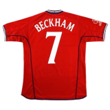 (Retro Beckham #7) 2002 England Away Soccer Jersey Mens