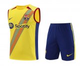 23/24 Barcelona Yellow Soccer Training Suit Singlet + Short Mens