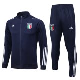 2023 Italy Navy Soccer Training Suit Jacket + Pants Mens