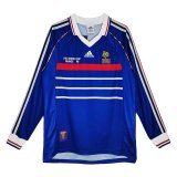 (Retro) 1998 France Home Long Sleeve Soccer Jersey Mens