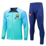 22/23 Barcelona Light Green Soccer Training Suit Jacket + Pants Mens