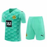 20/21 Borussia Dortmund Goalkeeper Green Man Soccer Jersey + Shorts Set