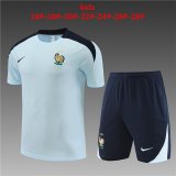 23/24 France Light Blue Soccer Training Suit Jersey + Short Kids
