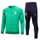 2023 Brazil Green Soccer Training Suit Jacket + Pants Mens