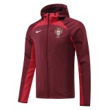 2022 Portugal Burgundy All Weather Windrunner Soccer Jacket Mens