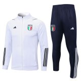 2023 Italy White Soccer Training Suit Jacket + Pants Mens