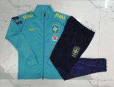 2022 Brazil Light Blue Soccer Training Suit Jacket + Pants Mens