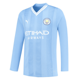 (Long Sleeve) 23/24 Manchester City Home Soccer Jersey Mens