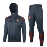 (Hoodie) 23/24 Manchester City Grey Soccer Training Suit Mens