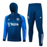 (Hoodie) 23/24 Manchester United Blue Soccer Training Suit Mens