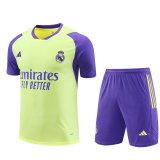 23/24 Real Madrid Yellow Soccer Training Suit Jersey + Short Mens