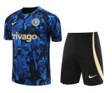 23/24 Chelsea Blue Soccer Training Suit Jersey + Short Mens