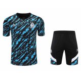 21/22 Olympique Marseille Deep Blue Soccer Training Suit (Jersey + Short) Man