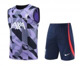 23/24 Liverpool Violet Soccer Training Suit Singlet + Short Mens