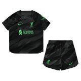 23/24 Liverpool Goalkeeper Black Soccer Jersey + Shorts Kids